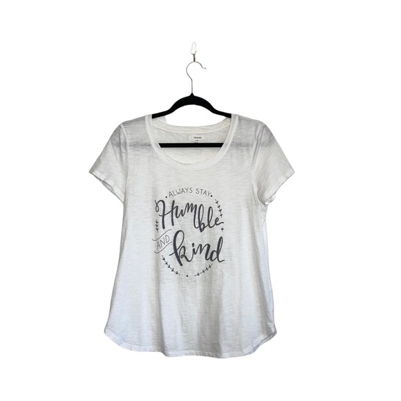 Maurices White & Gray Stay Humble & Kind Graphic Short Sleeve Tee Medium Women’s - Picture 1 of 12